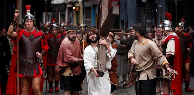 Famous Easter celebration in Basque village Balmaseda